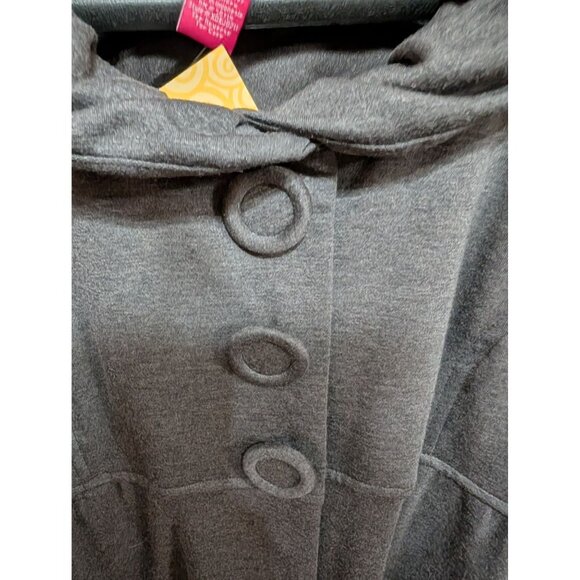 Peplum Jacket By Du Jour QVC Size XL Gray w/ Buttons & Gathered Neckline NWT - Picture 6 of 12